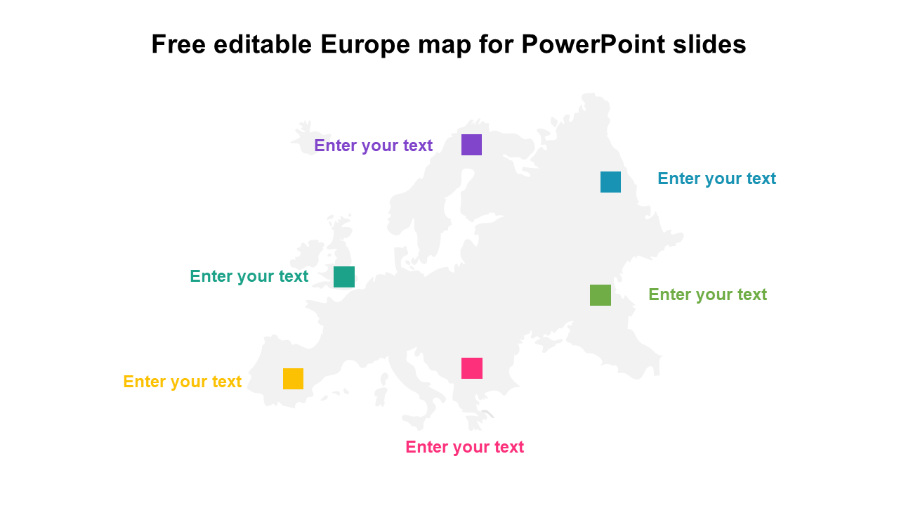 Free editable Europe map for PowerPoint slides